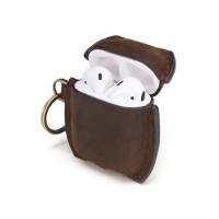 Leather Case For AirPods 2 1 Case Earphones Accessories Anti-lost Key Ring Protective Headphone Cover For Apple Air Pods Case